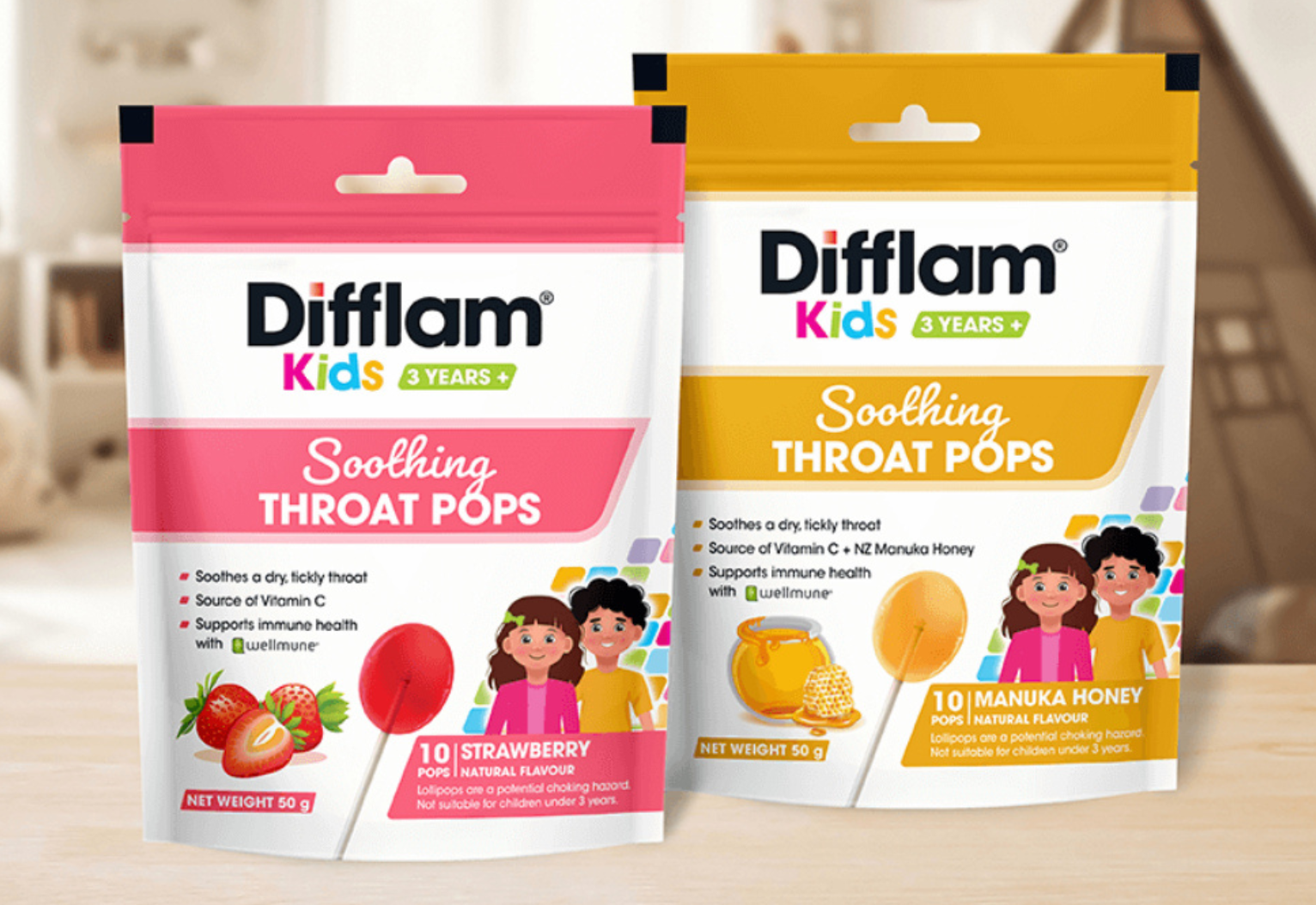 Difflam Kids Soothing Throat Pops