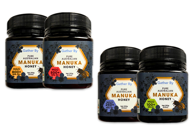 Gather By Manuka Honey jars.