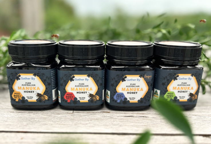 Gather By Manuka Honey jars.