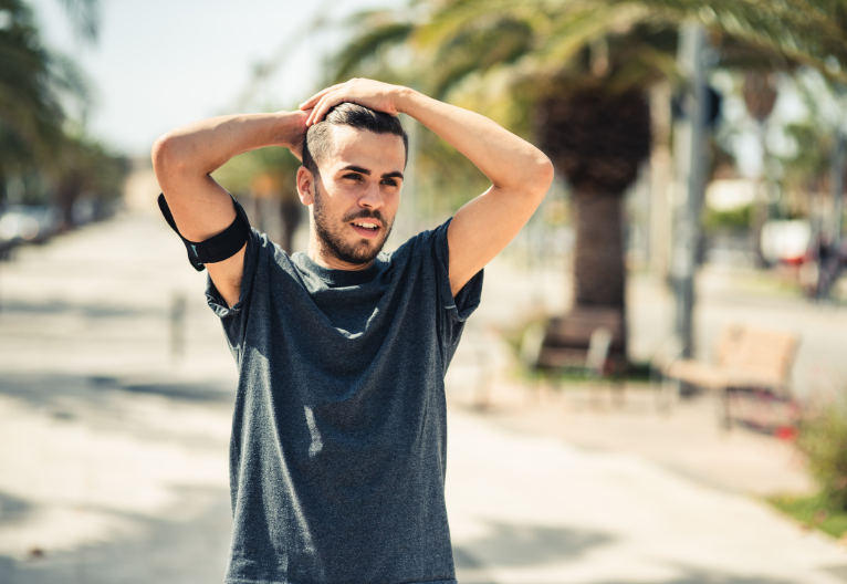 Man resting after jogging
