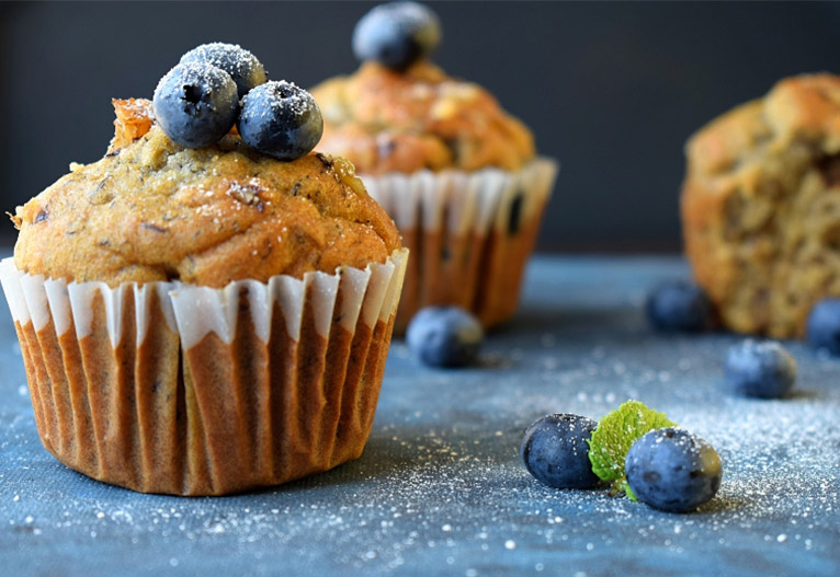 Blueberry muffins.