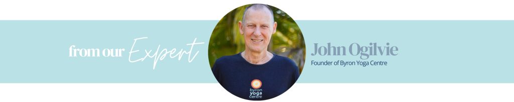 Expert banner for John Ogilvie, founder of Byron Yoga Centre.