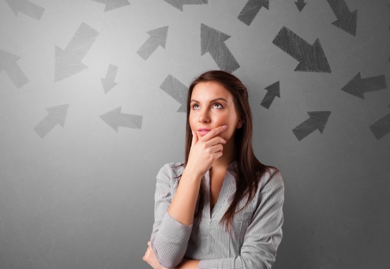 Woman considering change.