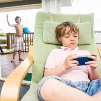 Child on a smartphone.