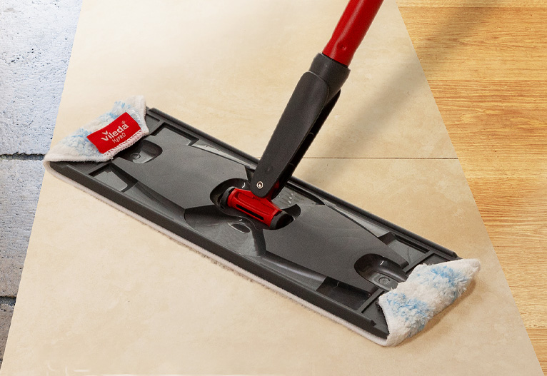 Vileda H2PRO mop cleaning a floor.
